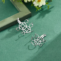 2 Stück 2 Stile rhodiniert 925 Sterling Silber 6 Krallen Zinken Anhänger Blanko Münzform Cabochon Fassungen FIND-GO0001-71