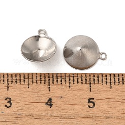 Anhänger aus Edelstahl 304 mit spitz zulaufenden Strass-Fassungen STAS-U025-05B-P