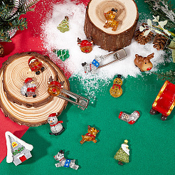 24 Stück transparente Harz-Cabochons mit Weihnachtsmotiv FIND-SC0011-31