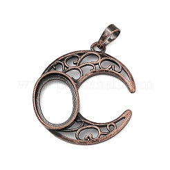 Mond Messing Anhänger Cabochon Fassungen KK-S521-04RC