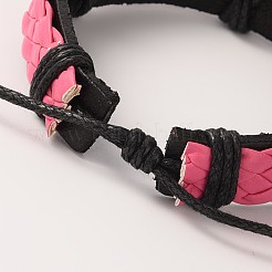 Einstellbar trendy unisex casual style Lederband Armbänder BJEW-J112-M