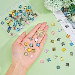 Mosaik gedruckt Glas Cabochons GGLA-DC0001-03A