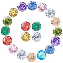 50 Stück 10-farbige Zirkonia-Cabochons mit spitzer Rückseite ZIRC-CJ0001-25