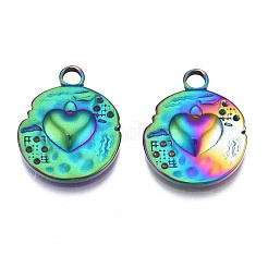 Rack-Beschichtung Regenbogen Farbe 304 Edelstahl Anhänger Strass-Einstellungen STAS-N098-033