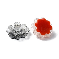 Blumen-Harz-Cabochons mit goldenem Glitzerpulver CRES-Q006-07A