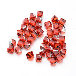 Facettiert Würfel Glas Cabochons GGLA-L007C-M