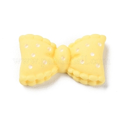 Cartoon-Cabochons aus undurchsichtigem Harz mit Polka Dots und Schleife RESI-Q218-02G