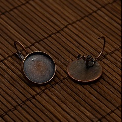 Cabochon-Abdeckung aus klar gewölbtem Glas und Fassungen für den Ohrring aus Messing für Heimwerker DIY-X0160-R-NR