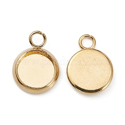 Cabochon-Fassungen für Anhänger aus Edelstahl 304 STAS-Z030-01E-G