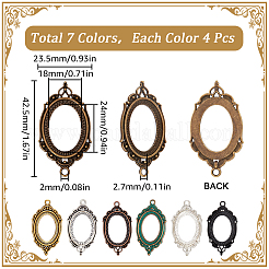 28pcs 7 Farben Legierung Anhänger Cabochon Einstellungen FIND-SC0009-23