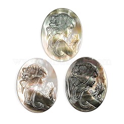 Natürliche schwarze Lippe Shell Cabochons SSHEL-I026-04B-04