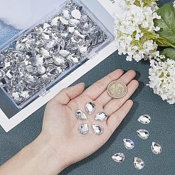 250 Stück flache Rückseite Imitation Taiwan facettierte Tropfen Acryl Strass Cabochons GACR-FG0001-06