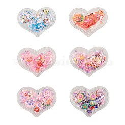 60 Stück 6 Farben Treibsand Pailletten Kunststoff Cabochons KY-CJ0001-41
