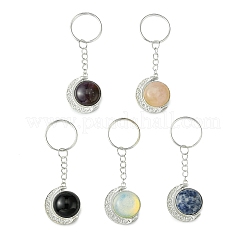 Legierungsanhänger mit Edelstein-Cabochons als Schlüsselanhänger KEYC-JKC01140-01