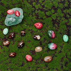 30 Stück 5 Stile natürliche gebänderte Achat- und Jade-Cabochons G-AR0005-17