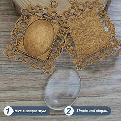 DIY Blanko Rechteck Anhänger Bastelset DIY-GO0001-70