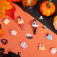 84 Stück 16 Stile Halloween opake Harz Decoden Cabochons CRES-SC0002-89