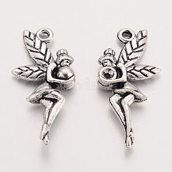 Tibetischer Stil Legierung fairy Anhänger Fassungen für Strasssteine X-TIBEP-Q043-350-RS