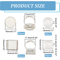 DIY-Set zur Herstellung von Rohlingen für verstellbare Ringe mit Kuppel DIY-DC0001-80