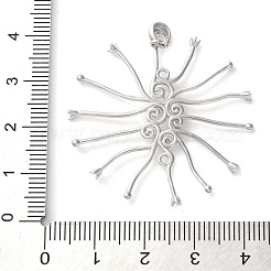 925 Anhänger aus Sterlingsilber mit klaren Zirkonia-Cabochonfassungen STER-M092-06P