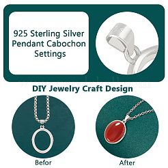 1 Stück 925 Sterling Silber Anhänger Cabochon-Fassungen STER-BC0002-40
