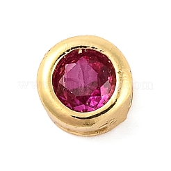 Gestellbeschichtung flach rund Messing Micro Pave Zirkonia Cabochons KK-F874-03G-06