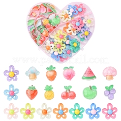 80 Stück 2 Stile transparente Harz-Cabochons-Sets CRES-FS0001-07