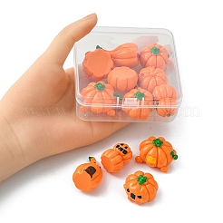 12 Stück 6 Stile Herbst undurchsichtige Kürbis-Cabochons aus Harz RESI-YW0001-36