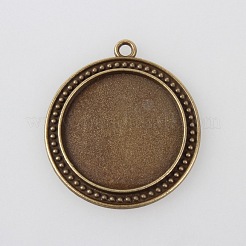 Tibetischen Stil Anhänger cabochon Fassungen mit antiken metallic Farbe und erhöht Skulptur sind voller Retro-Stil TIBEP-M018-88AB-NF