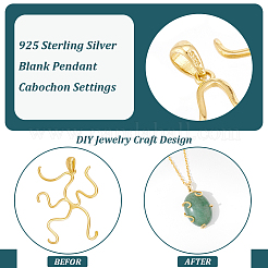 1 Stück 925 Sterling Silber Rohlinge für Cabochon-Anhänger STER-BC0002-44G