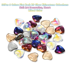 30 stücke 6 farben flache rückseite k9 glas strass cabochons MRMJ-YW0002-004