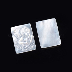 Natürliche weiße Muschel cabochons SSHEL-D083-23