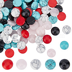 100 Stück 5 Stile synthetischer Türkis & natürlicher Rosenquarz Cabochon G-SC0002-33