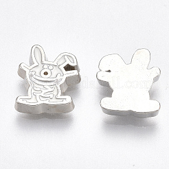Legierung Emaille Bunny Cabochons PALLOY-T054-04