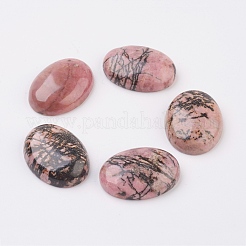 Natürliche Cabochons mit flachen Cabochons aus Rhodonit X-G-G741-13x18mm-12