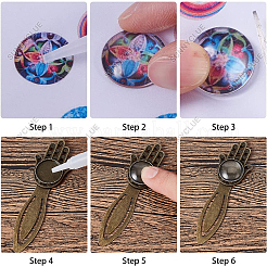 DIY Blanko Dome Lesezeichen Set mit Hamsa-Hand DIY-SC0021-03
