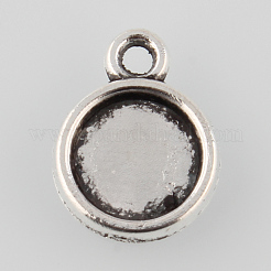 Nickelfrei tibetischen Stil Legierung Quadrat Anhänger cabochon Fassungen X-TIBEP-M022-27AS