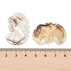 Natürliche schwarze Lippenmuschel geschnitzte Cabochons SSHEL-I026-01