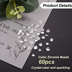 60 Stück 3 Stil Zirkonia Perlen & Cabochons ZIRC-PJ0001-07