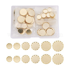 60 Stück Cabochon-Fassungen aus Edelstahl 304 STAS-CD0001-11