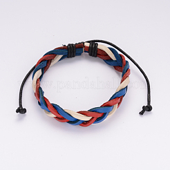 Einstellbar Lederband Armbänder geflochtene BJEW-I227-02