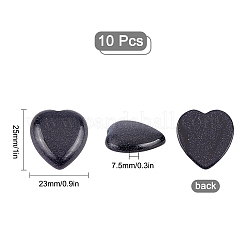 10 Stück synthetische blaue Goldfluss-Cabochons G-SC0001-51A