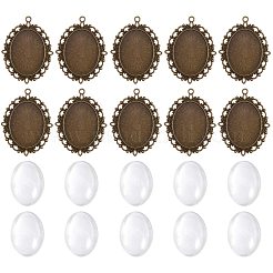 Oval Klarglas Cabochon Deckel DIY-PH0018-96AB