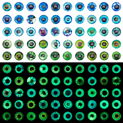 1 Beutel Cabochons aus Glas mit flacher Rückseite GGLA-PH0001-56