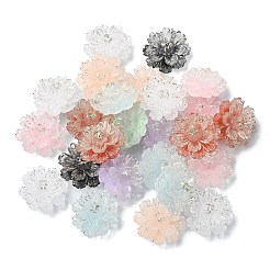 Blumen-Harz-Cabochons mit goldenem Glitzerpulver CRES-Q006-07A