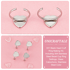 DIY Rohling Herz Manschettenring Set FIND-UN0002-92