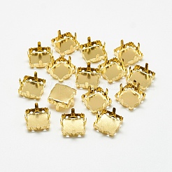 201 Edelstahl-Aufnähfassungen mit Krappenfassung STAS-T032-08G-8mm