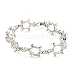 Herstellung eines Armbands aus Schildkrötengliederkette aus Messing mit Gestellbeschichtung und Tablett BJEW-A010-01P