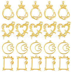 20 Stück 4 Stile Legierung Emaille-Einstellungen FIND-SC0004-83