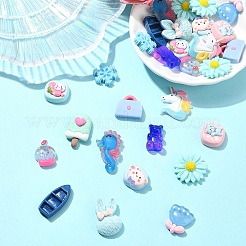 30 Stück 10 Stile undurchsichtige Harz-Decoden-Cabochons CRES-YW0002-16